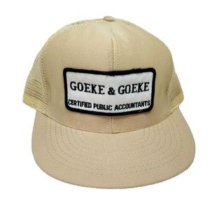 Vintage Snapback Patch Trucker Hat Mesh Cap Goeke & Geoke Koza's USA Made
